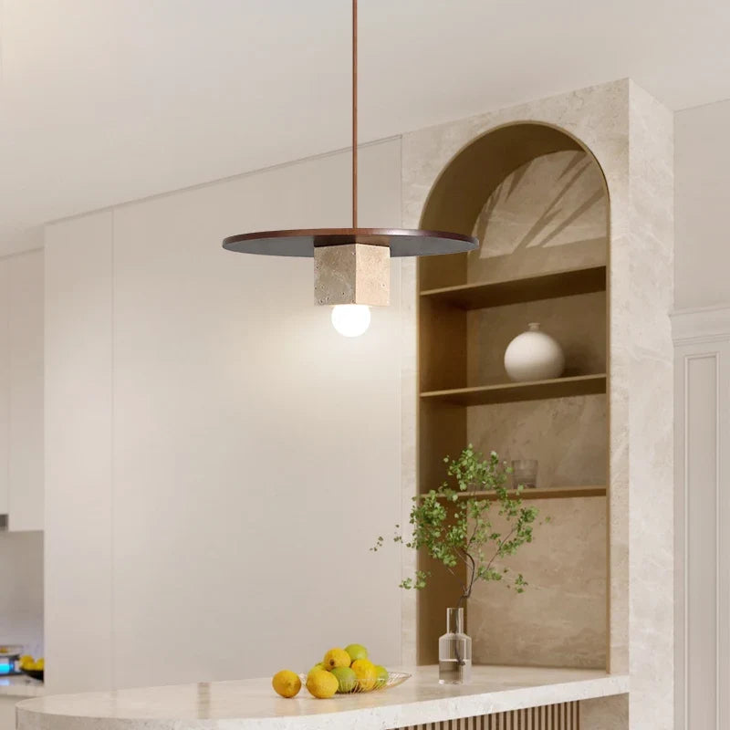 lustre en bois massif pour décoration de bar et restaurant