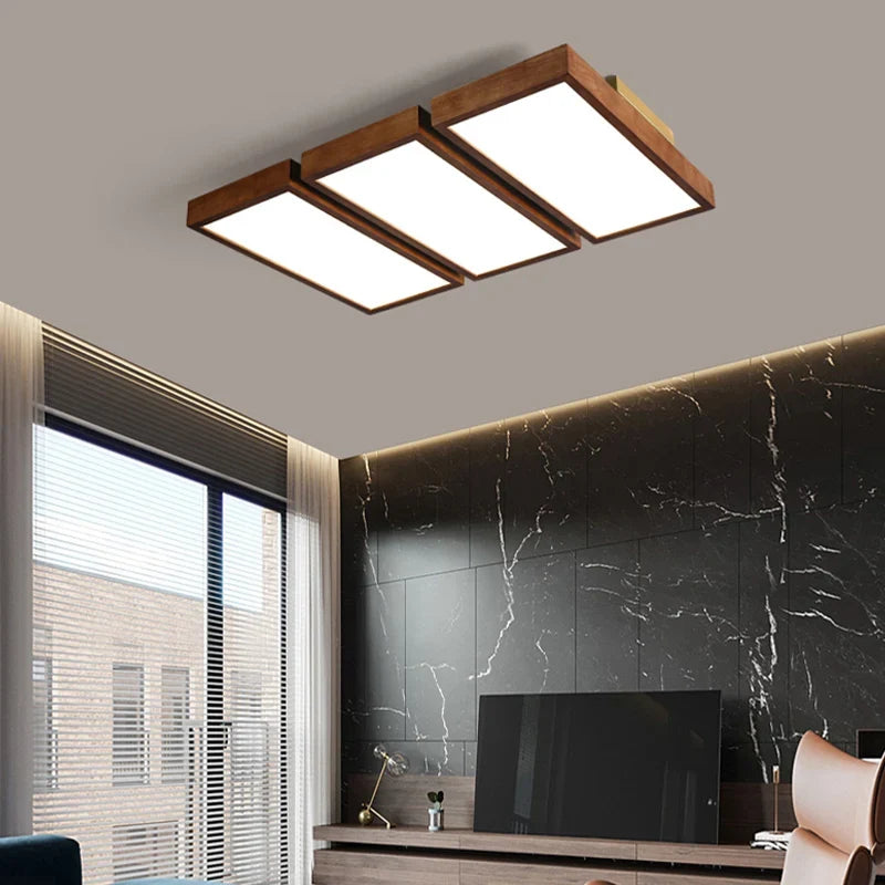 lustre à led moderne pour intérieur design en bois