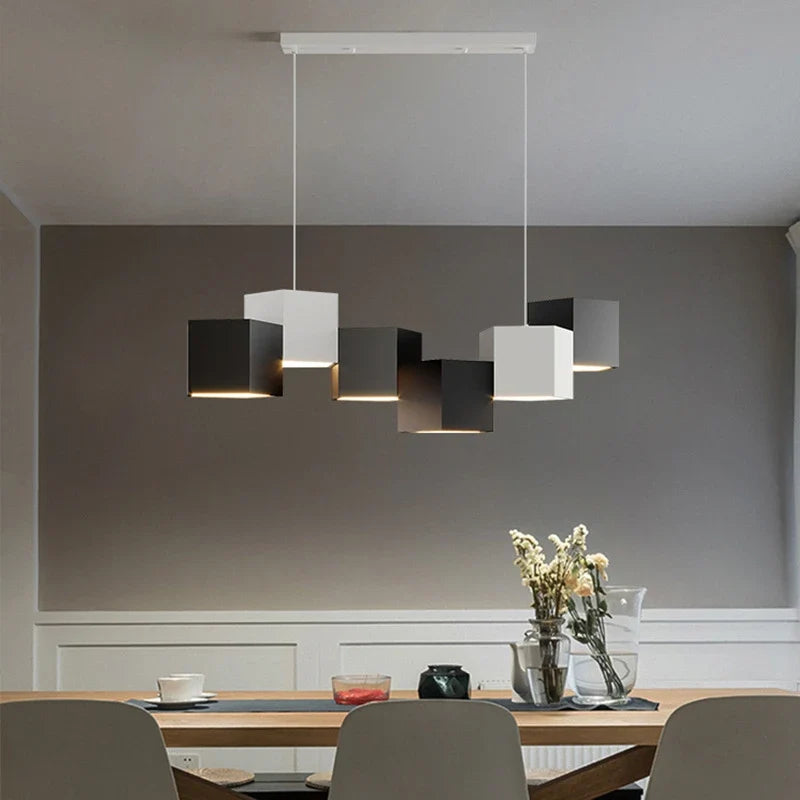 lustre moderne simple style nordique créatif prisme hexagonal éclairage intérieur