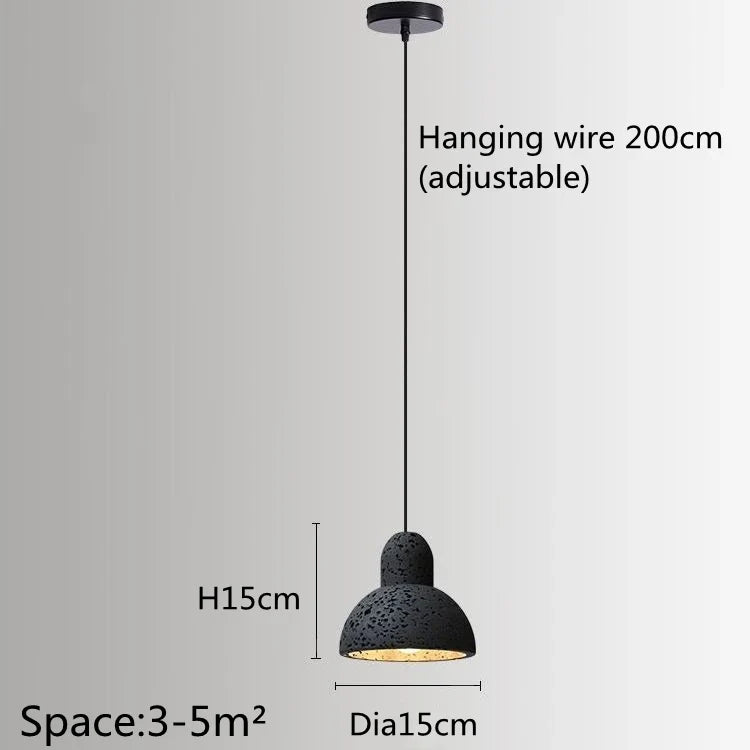 Suspension De Style Industriel Rétro Trou Noir Pierre LED Pendel Art Nordique Design Lustre pour Bar Salle À Manger Chambre