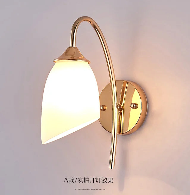 lampe de chevet américaine antique en verre et fer led pour hôtel