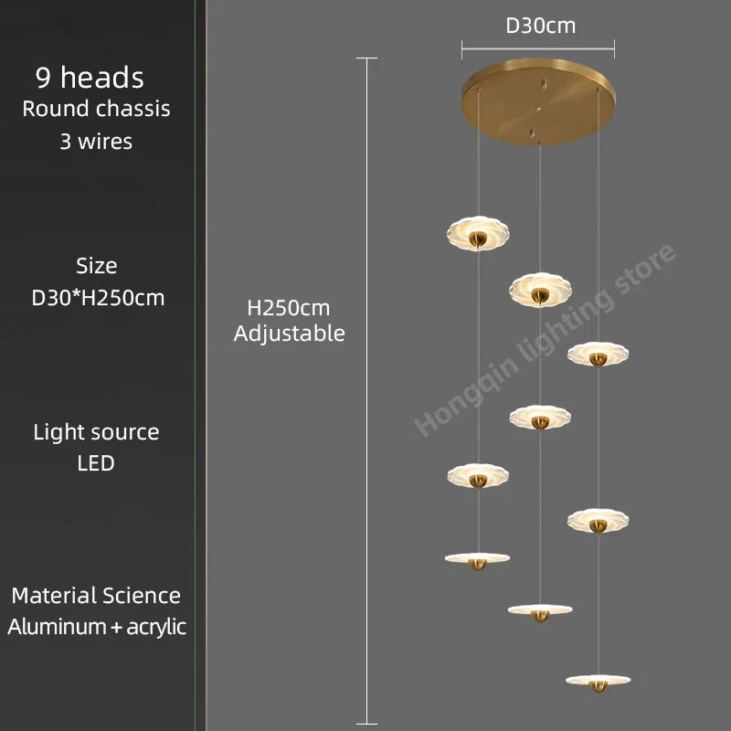 lustre moderne à led pour éclairage intérieur élégant