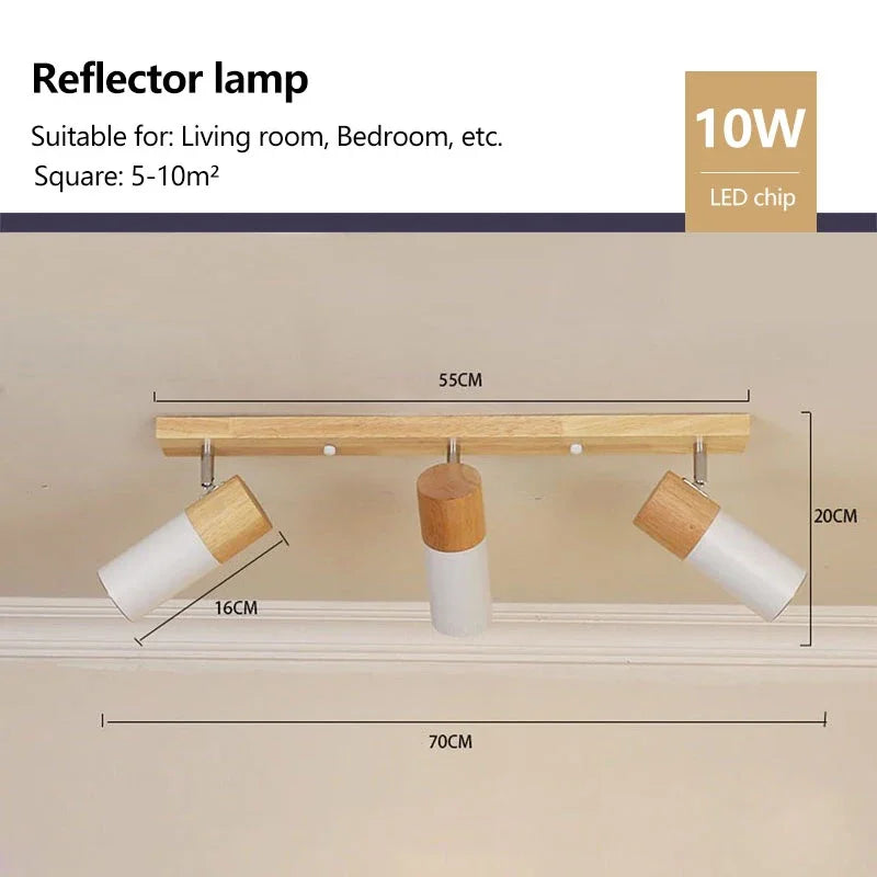 spot rotatif réglable en bois nordique luminaire vestiaire