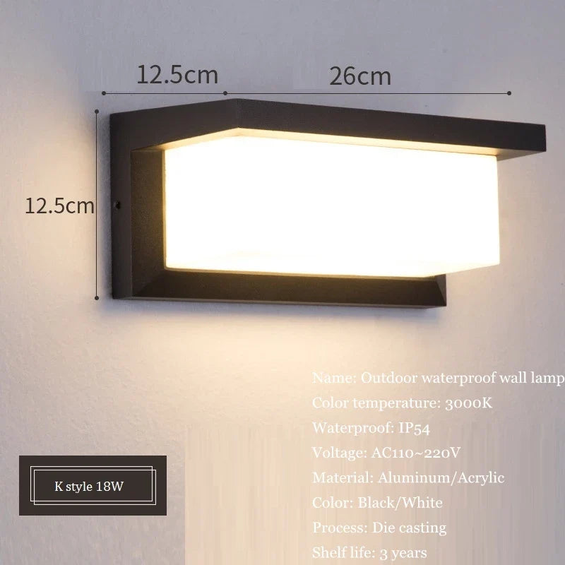 applique murale led étanche en aluminium pour jardin