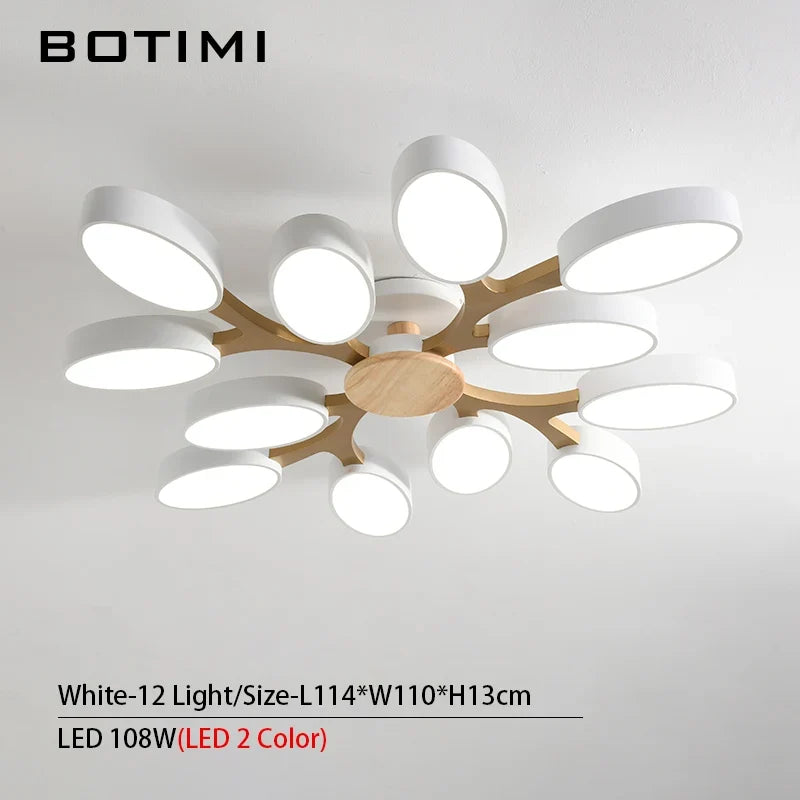 plafonnier LED gris en forme d'arbre