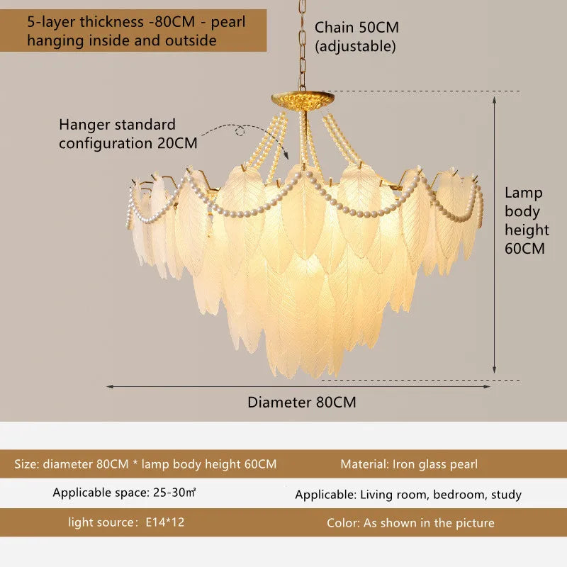 Modern luxury LED leaf dining room chandeliers Creative living room lights Bedroom, kitchen island decorative lighting fixtures