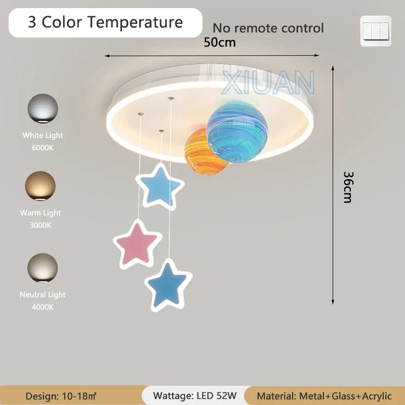 lustre créatif pour école maternelle en verre coloré planète univers étoile
