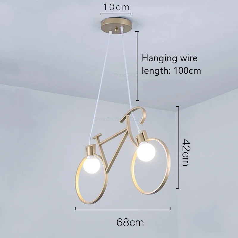 suspension modernes en fer forme vélo pour décoration maison