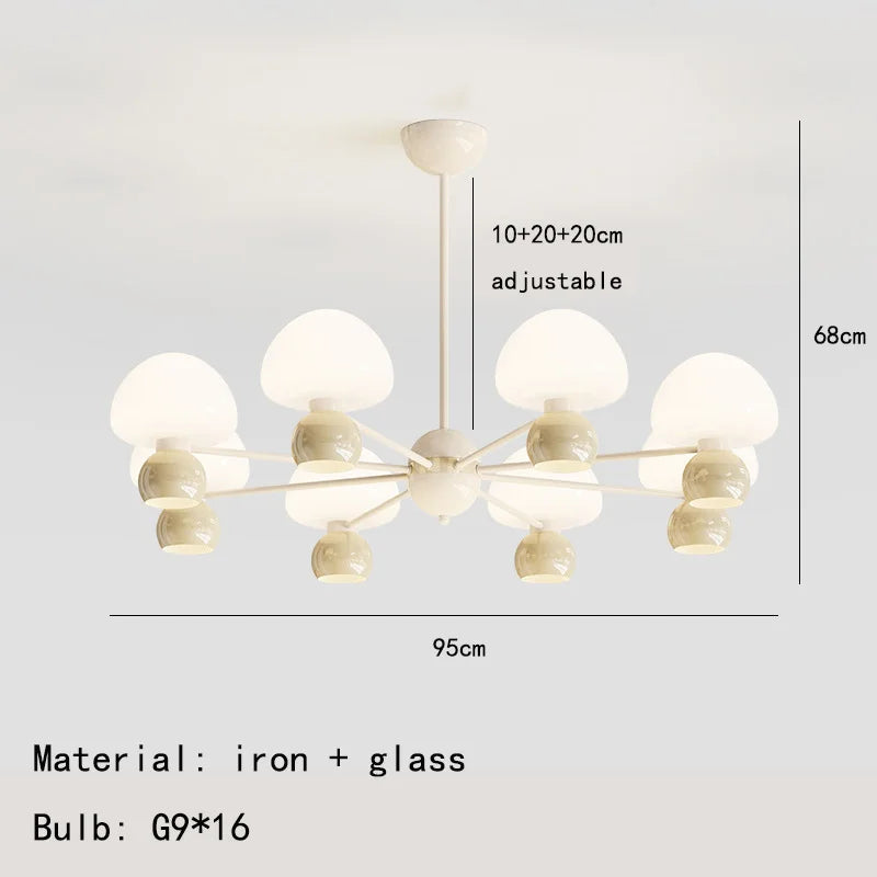 suspension moderne en verre réglable en métal blanc
