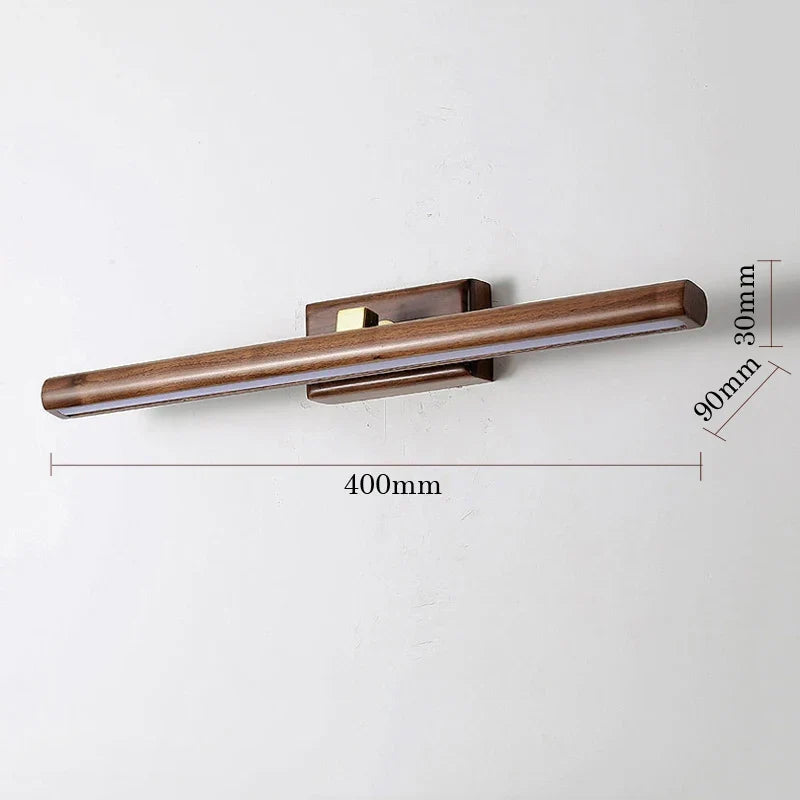 miroir de luxe en noyer led rotatif à 360° applique murale