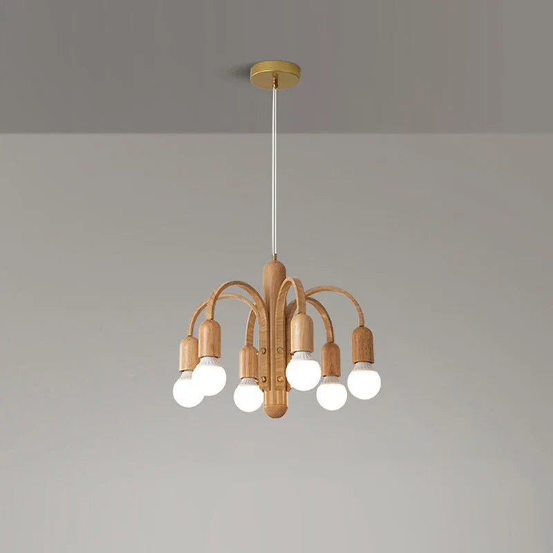 lustre à led vintage nordique imitation bois pour intérieur moderne