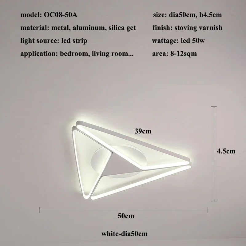 2023 Modern Triangular Aluminum LED Chandelier, Living Room Bedroom Chandelier, Home Decoration Kitchen Chandelier