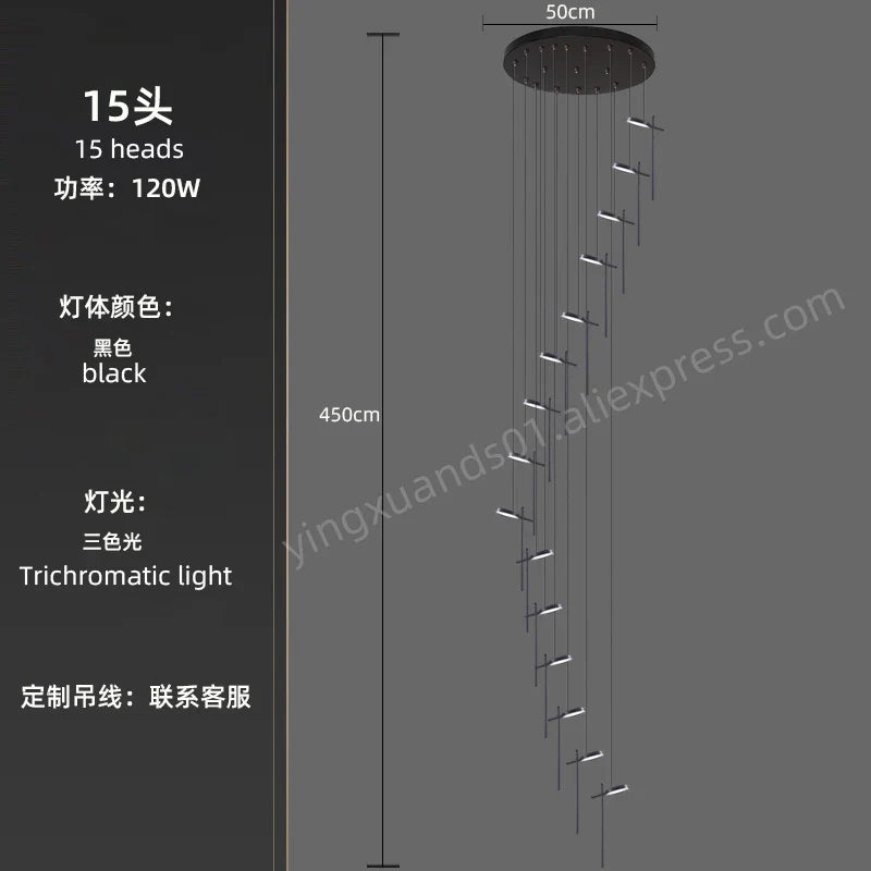 lustre moderne suspendu en acrylique design créatif 2023 à LED