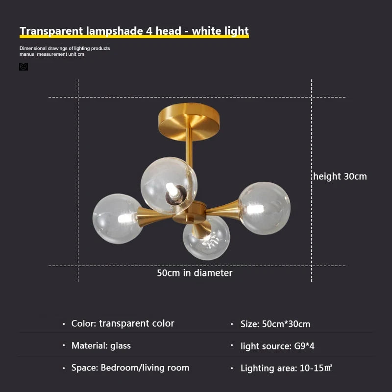 lustre moderne en verre pour un éclairage décoratif intérieur