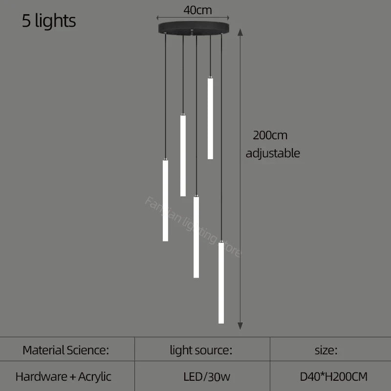 lustre moderne minimaliste de luxe pour duplex