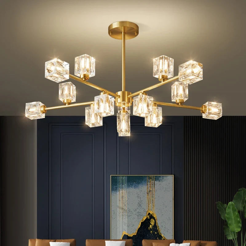Modern Ceiling Crystal Chandelier Table, Restaurant, Kitchen Bar LED Chandelier Minimalist Home Decoration Light Luxury Crystal