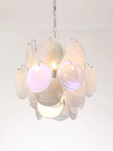 lustre suspendu en verre coloré fait main en italie