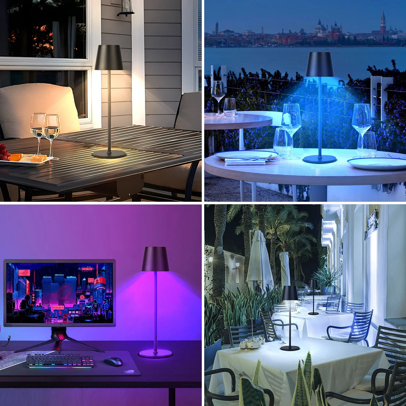 lampe de bureau led ambiance sans fil chargement usb