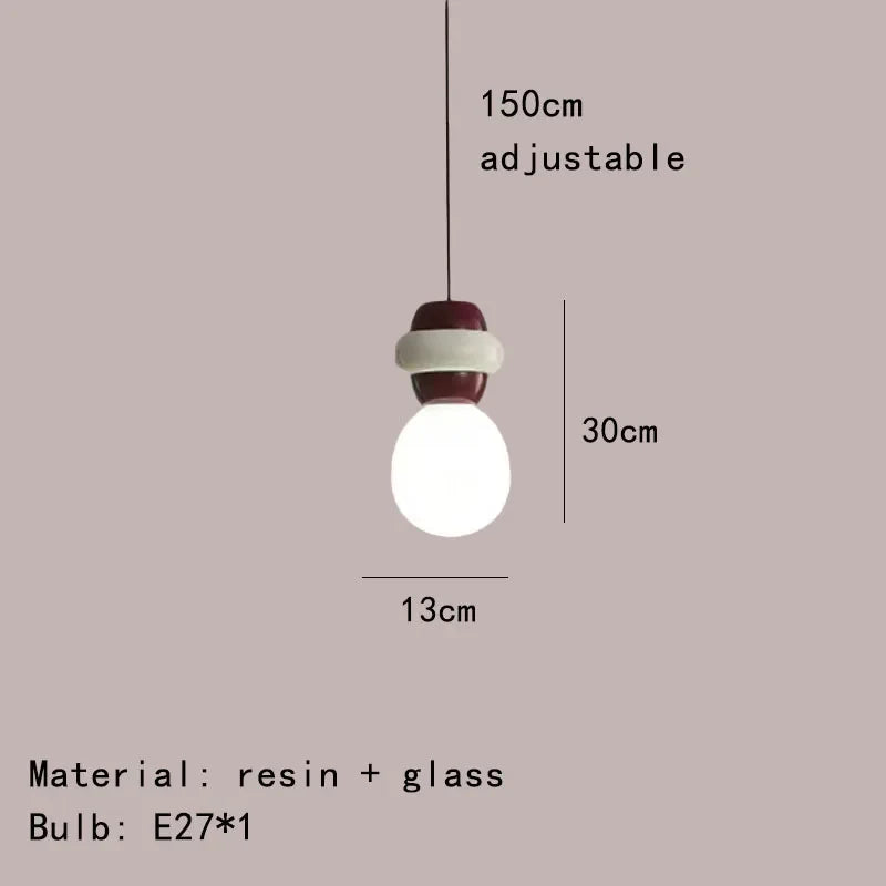 suspension en résine et verre avec fil réglable
