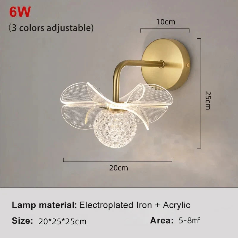 Modern Led personalized decoration lotus leaf garden wall lamp, bedside bedroom, living room, staircase, corridor, kitchen backg