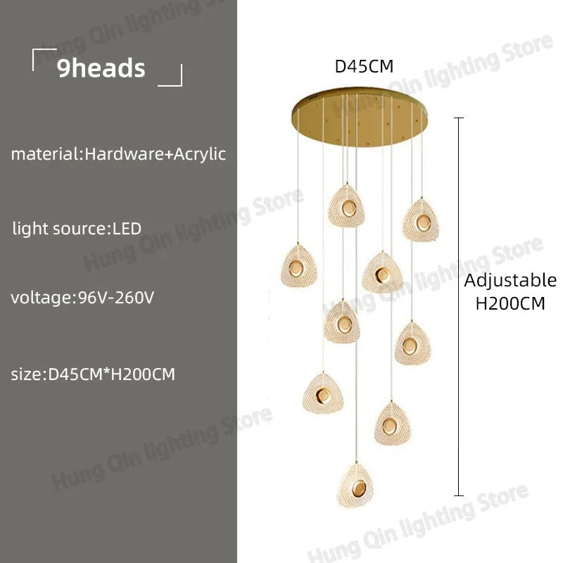 suspension design en acrylique pour intérieur moderne et loft