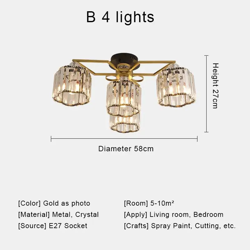 lustre en cristal luxe nordique éclairage métal chromé verre transparent