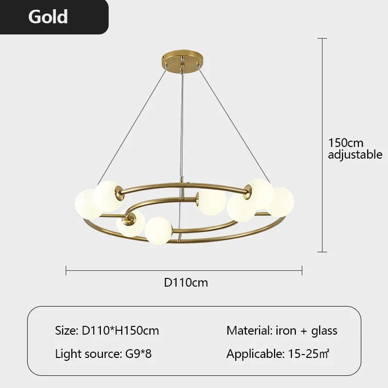 lustre postmoderne créatif minimaliste éclairage anneau rond design élégant