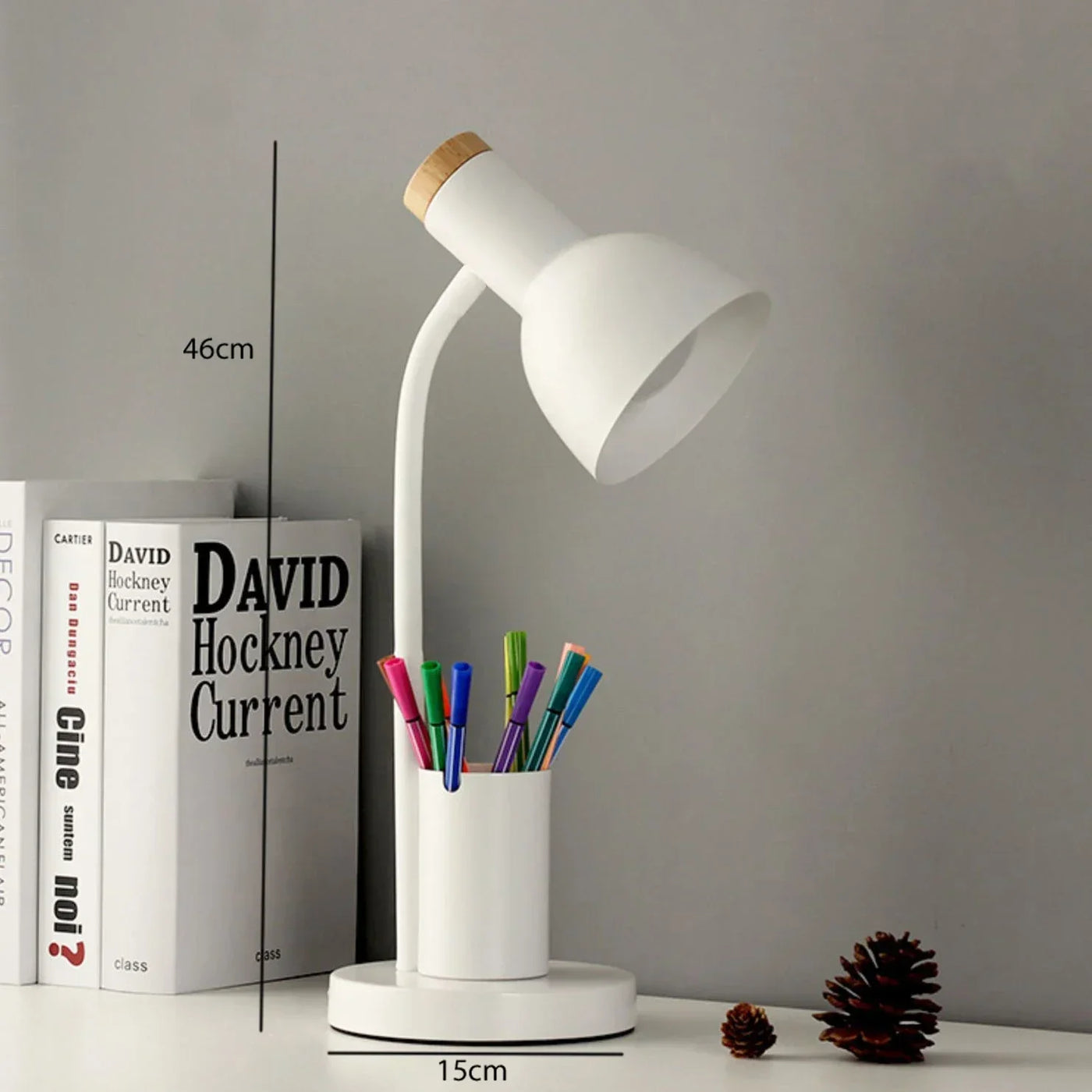 lampe de bureau créative nordique avec porte-stylo led décoratif