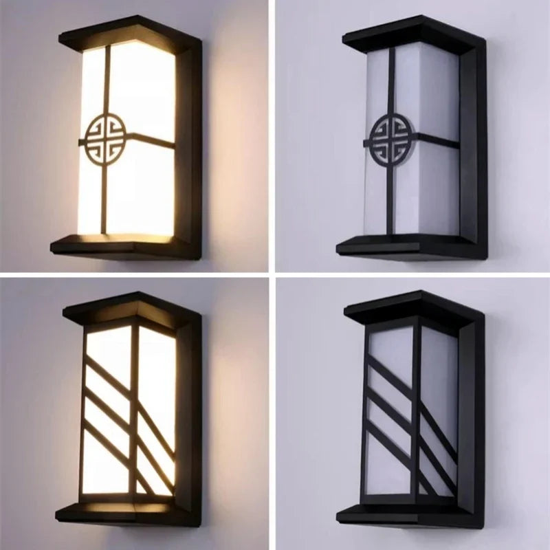 LED applique extérieure en plastique/aluminium porte d'entrée étanche IP65 applique jardin Patio terrasse maison luminaire mural