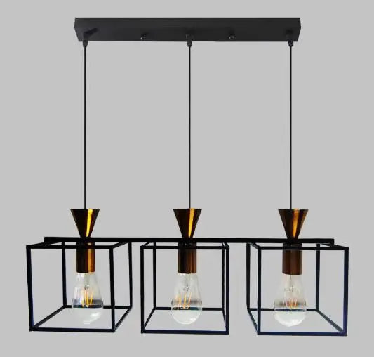 Loft Industrial Style Hexagonal Iron Art Dining Room Chandelier Retro Living Room Bedroom Lamp Bar Edison Creative Lamps