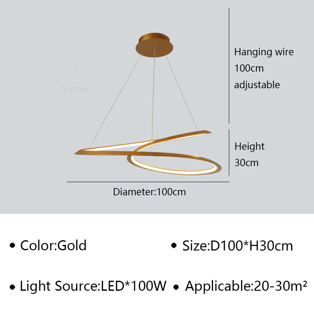 Lustre LED suspendu au design moderne