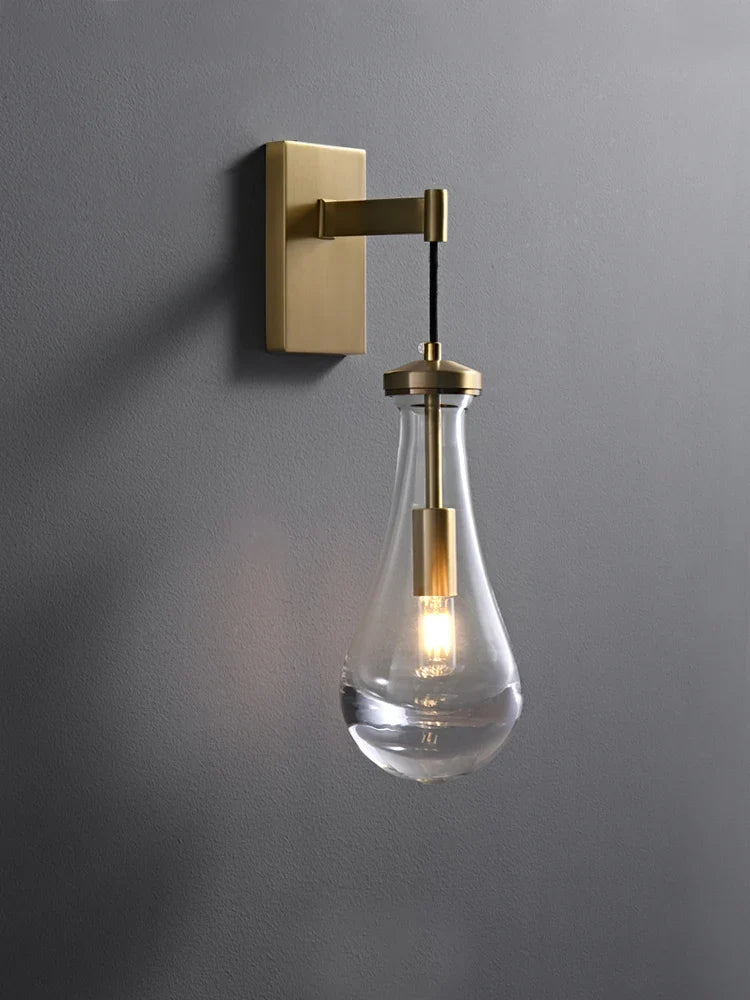 applique murale goutte d'eau en cuivre design artistique pour intérieur