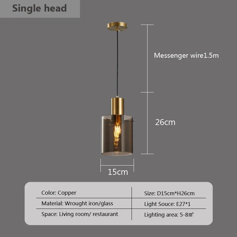 suspension moderne en verre pour éclairage intérieur élégant