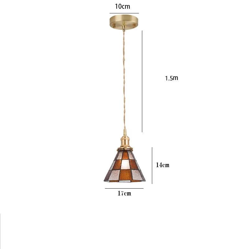 suspension en verre teinté style nordique pour éclairage industriel