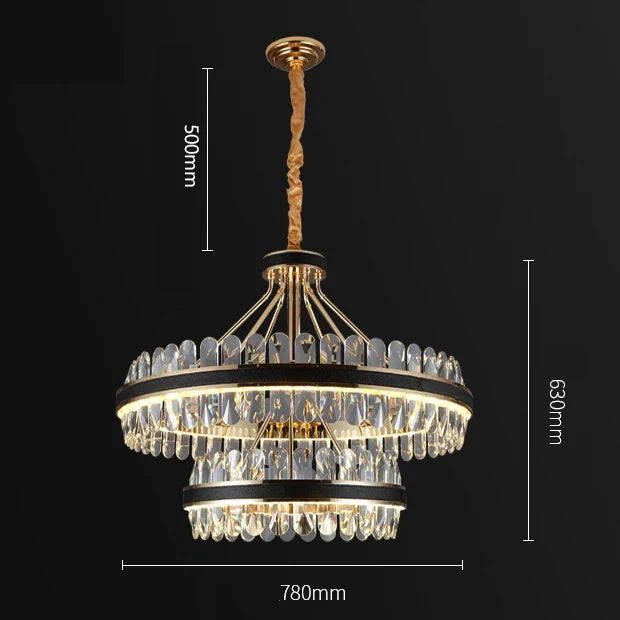 suspension en cristal et cuir pour éclairage moderne créatif de la maison