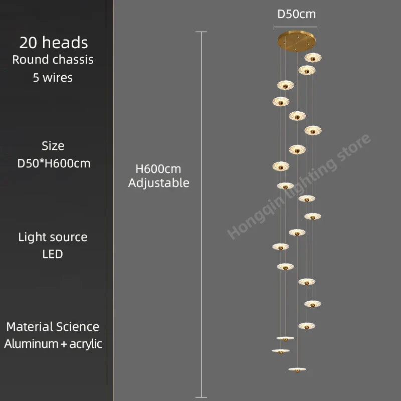 lustre moderne à led pour éclairage intérieur élégant