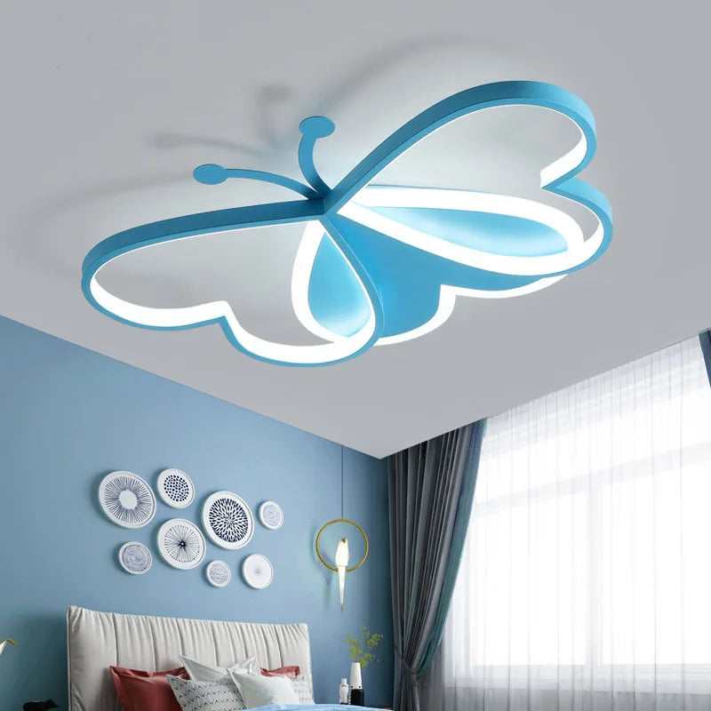 lustre led winfordo 	 avec lampe papillon réglable pour enfants