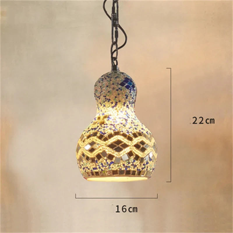 lustre en mosaïque turque fait main style art déco romantique en verre coloré