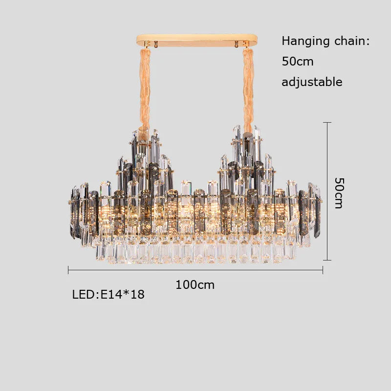 lustre suspendu ovales en cristal à led dimmable tendance 2022