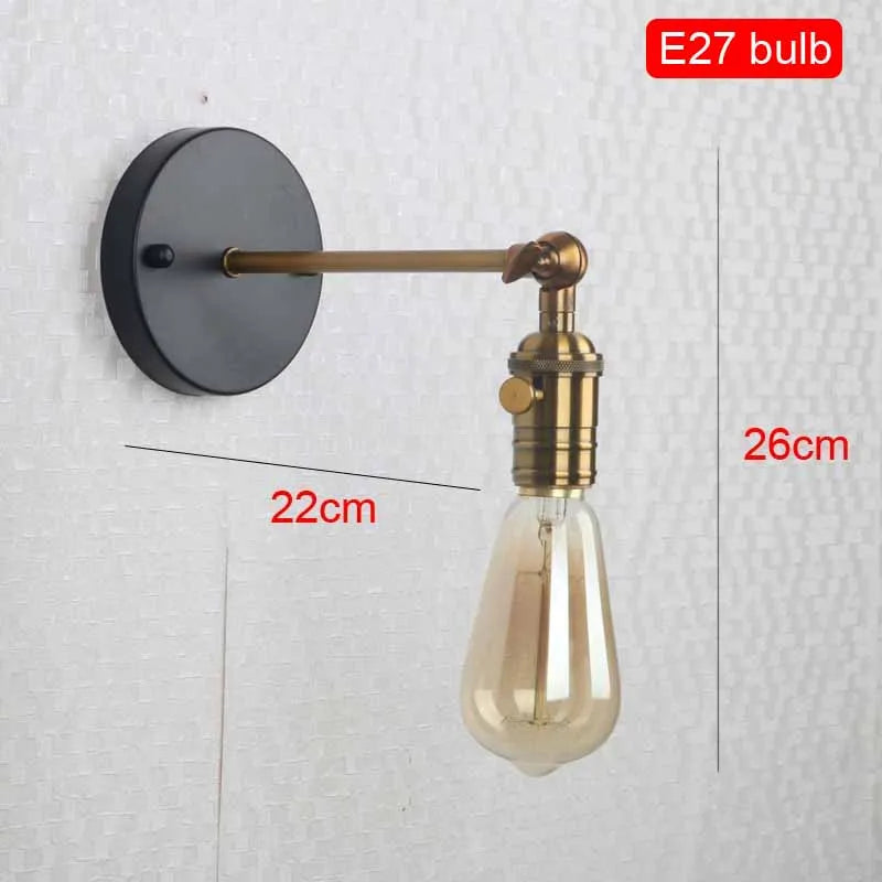 applique murale vintage en fer à led pour intérieur rétro