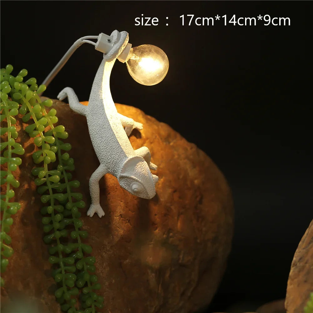 veilleuse lézard nordique lampe décorative moderne en résine