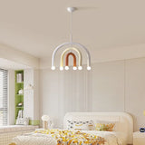Creative Colorful Rainbow Pendant Lamps Iron E14 LED Bedroom Hanging Light Art Design Girl Kids Room Chandelier Lighting Indoor