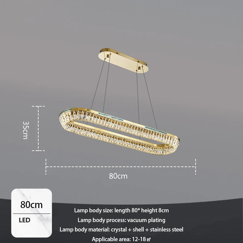 lustre moderne en cristal et cuivre trois couches éclairage intérieur