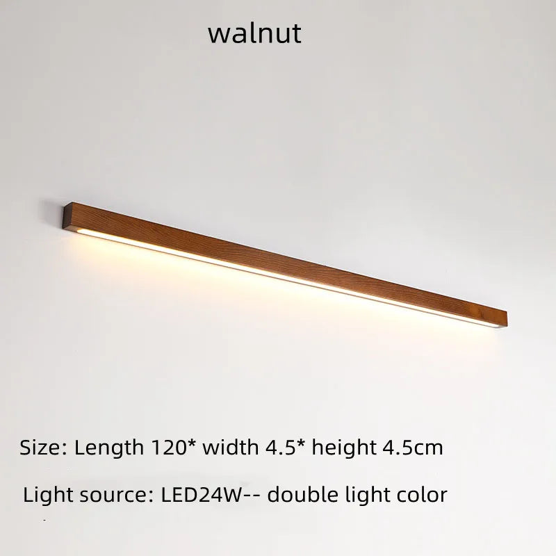 Applique murale LED double couleur en bois de noyer