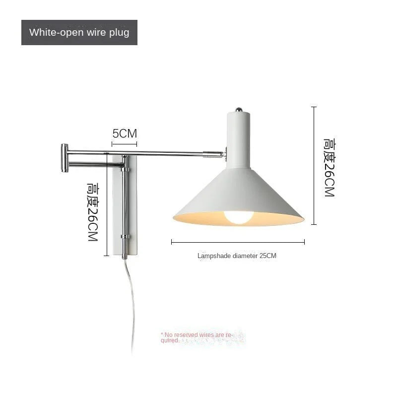 applique murale led vintage rotative pliante pour hôtel