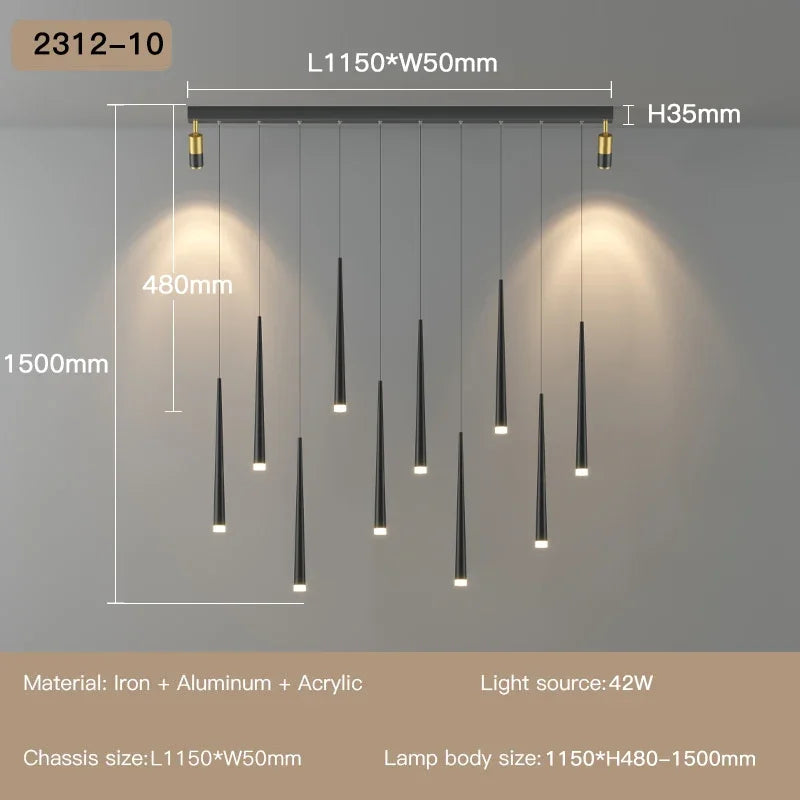lustre moderne à led pour décoration d'intérieur haut de gamme