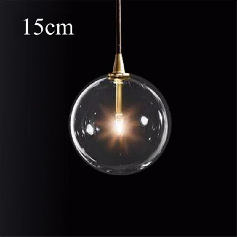 suspension en verre transparent pour un éclairage moderne décoratif