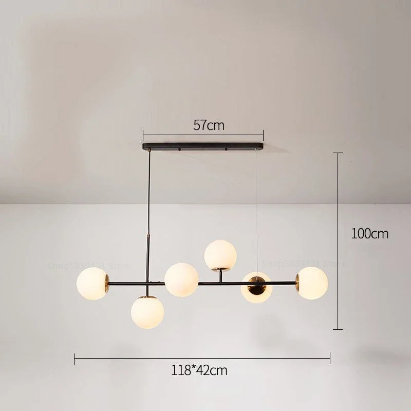 suspension nordique moderne en verre pour salon