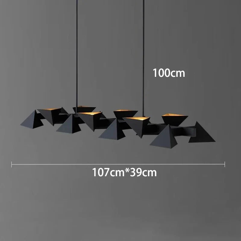 Lustre design moderne en métal noir décoratif intérieur