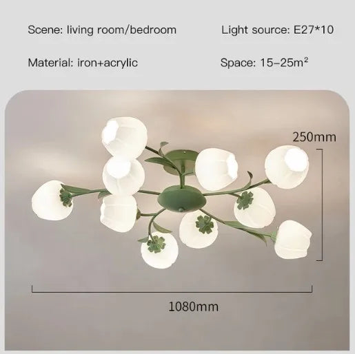 lustre moderne en forme de fleur pour décoration intérieure élégante